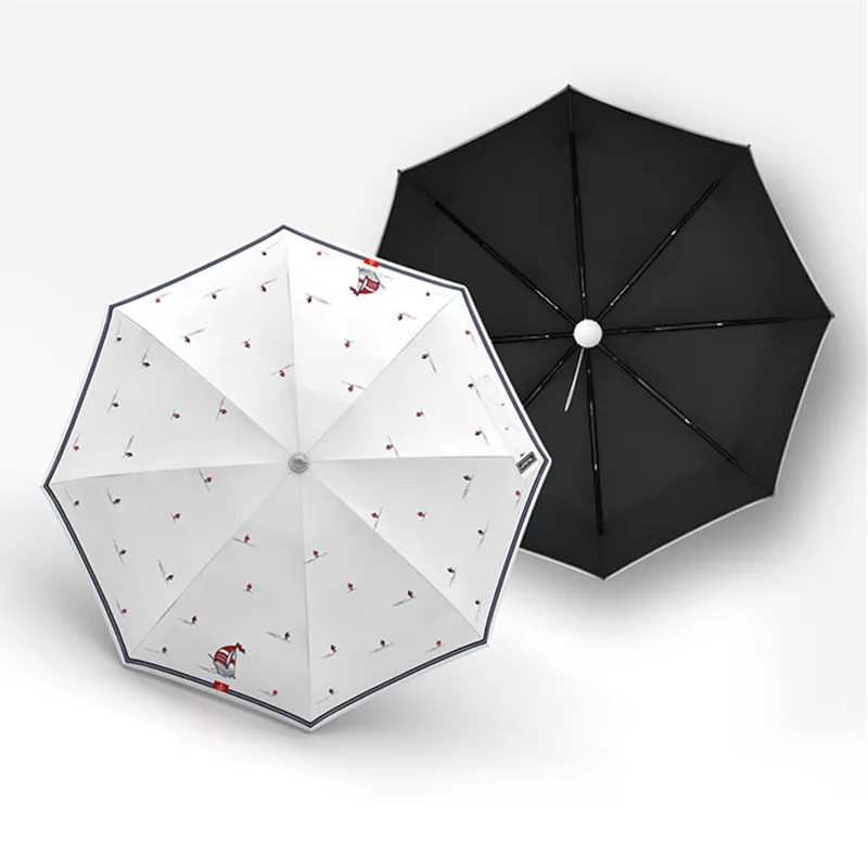 Фирма OLYCAT, мини складной зонтик для женщин, пять раз, солнцезащитный зонтик, анти-УФ, черное покрытие, ветрозащитный, 8 к, небольшой, Paraguas