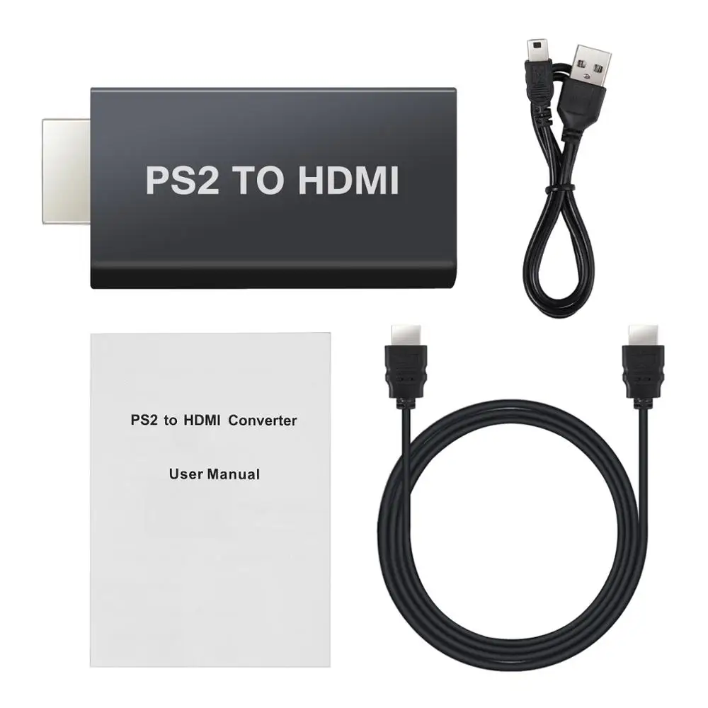 ESYNiC для PS2 в HDMI конвертер адаптер с 3,5 мм наушников аудио разъем с 3 фута HDMI кабель подходит PS2 HDTV HDMI монитор