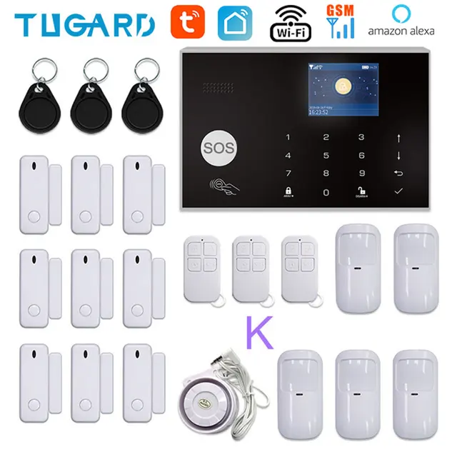 TUGARD G30 Tuya WiFi GSM Home Security Alarm System 433MHz Wireless Burglar Alarm Kit Works With Alexa Google APP Remote Control YK-002-GSM-G30-K
