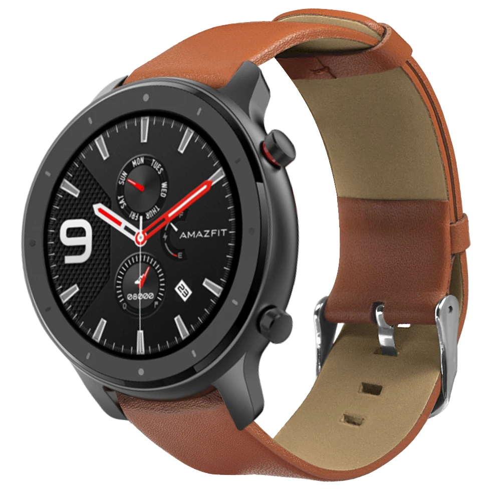 Amazfit 47 мм GTR Универсальный сменный ремешок-браслет из натуральной кожи 22 мм ремешок для Xiaomi Huami Amazfit GTR