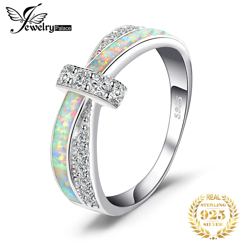 Jewelrypalace Мода создана опала кроссовер кольцо стерлингового серебра 925 подарок для