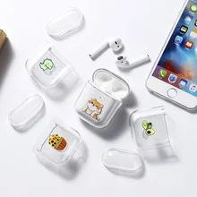 Чехол для наушников для Airpods, чехол, милый роскошный мультяшный Жесткий Чехол, Прозрачный чехол для AirPod 1 2, защитный чехол