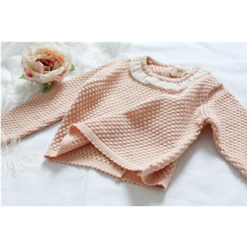 Owligbaby/, вязаный комплект для девочек, костюм с оборками для маленьких девочек и мальчиков детская одежда осенняя хлопковая детская одежда Комплекты для девочек(Выберите размер