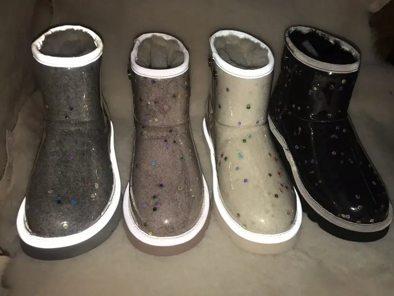 Scarpe donna/зимние ботинки; женская обувь из водонепроницаемого материала; chaussures femme; плюшевые женские ботильоны без застежки; женские зимние ботинки с украшениями