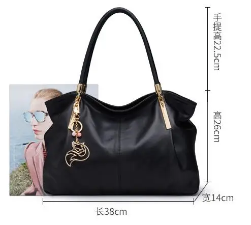 FOXER Brand Design Women's Soft Genuine Leather Handbags High Quality Female Cowhide Big Size Shoulder Bag Fashion Tote