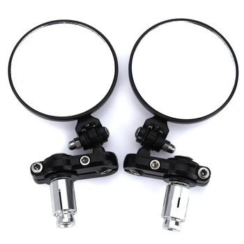 

Motorcycle rearview mirror retro Foldabl Motorbike CNC Rearview scoot Mirror Handle bar End Mirror Black Side Motorcycle mirrors