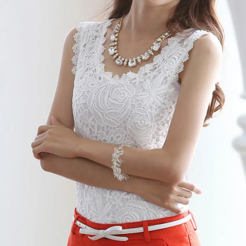 Новинка женская модная блузка Повседневная летняя хлопковая кружевная без