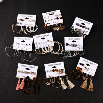 

Luokey Retro Irregular Bohemia Tassel Dangle Earrings Pearl Acrylic Geometric Drop Earrings For Women Wedding Gifts Brincos 2020