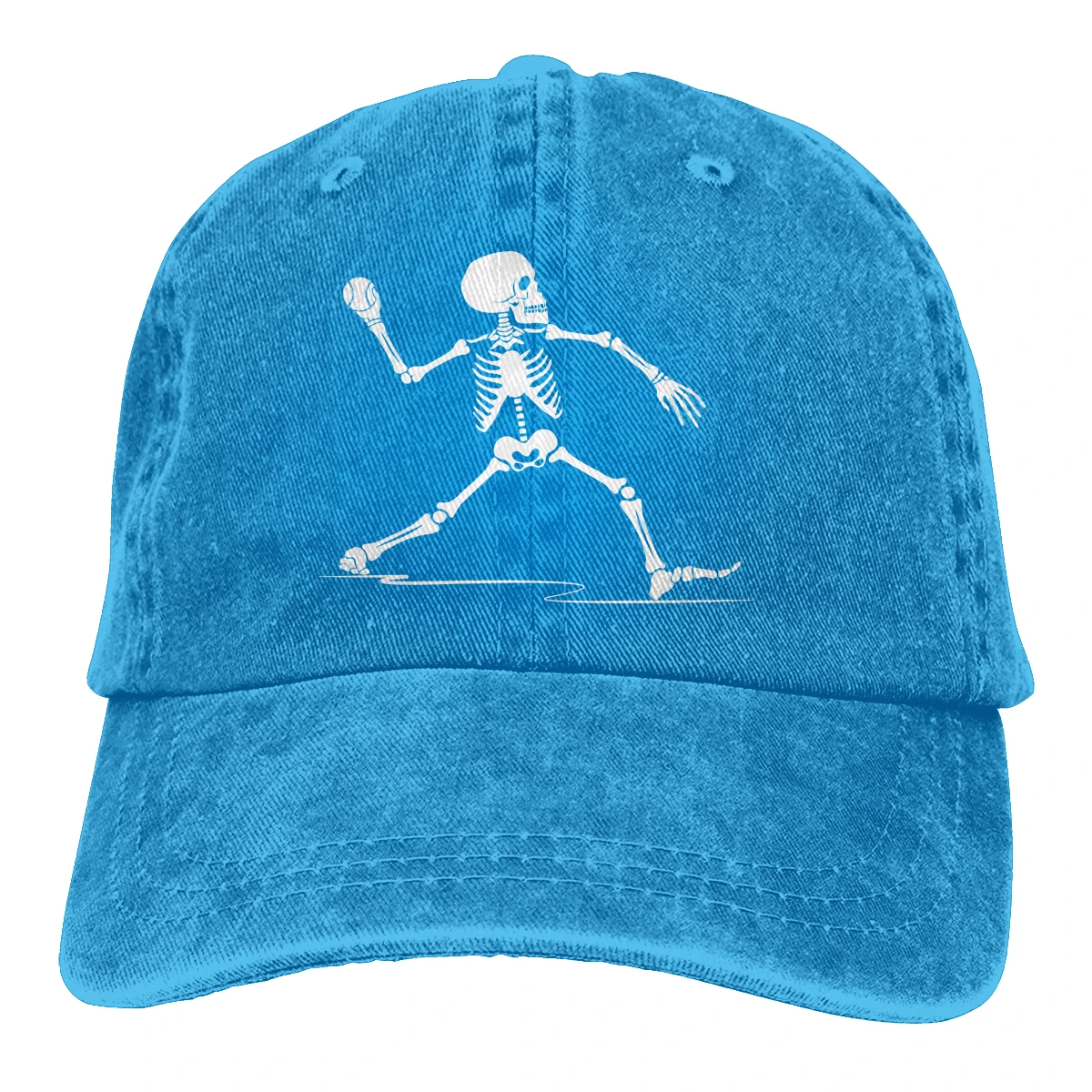 Бейсбольный Скелет Casquette черный унисекс Мужские Женские джинсовые бейсболка с ремешком кепки Регулируемый Гольф папа шляпа