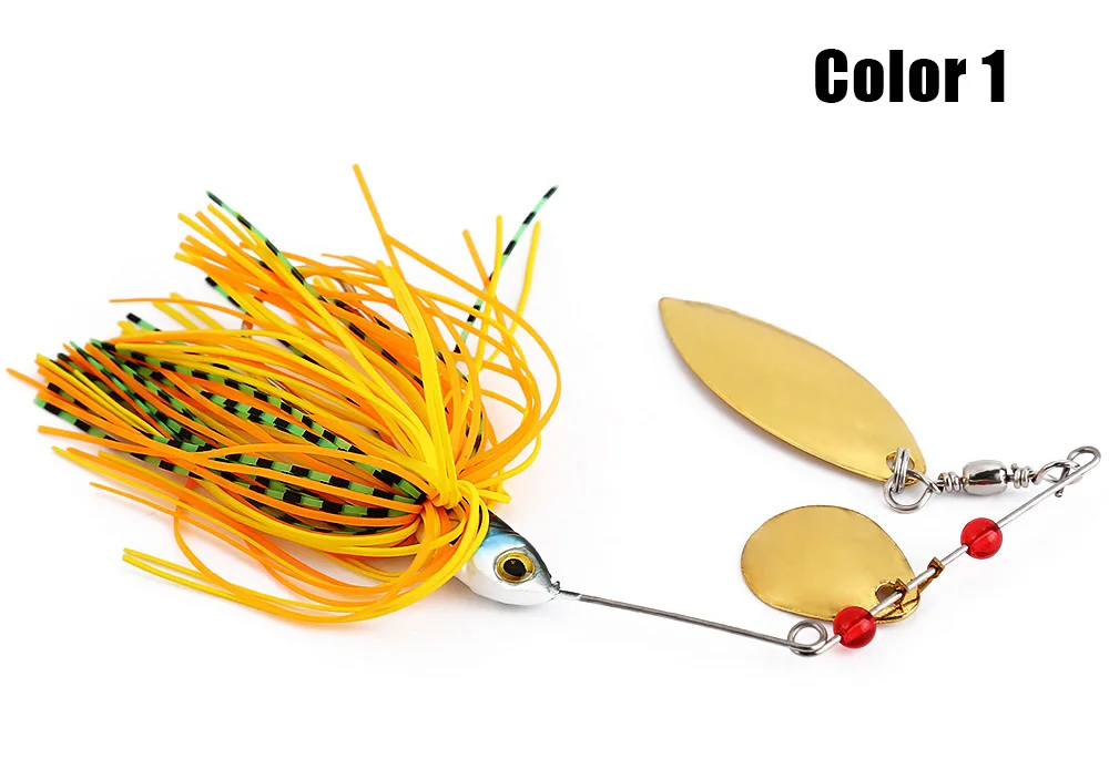 6 PCS Spinner Fishing Lure Bass Crank Bait Tackle Hook