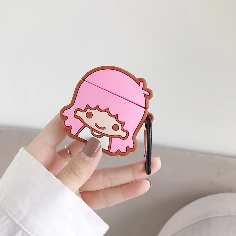 

cute 3D cartoon Gemini kiki lala Silicone Earphone Case For Apple new AirPods 1/2 Wireless bluetooth Headset cover