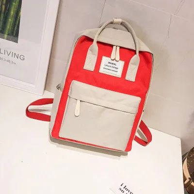 gray-red Студенческие школьные сумки женские школьные рюкзаки дорожная Повседневная сумка Mochila школьный рюкзак для гриля водонепроницаемый ноутбук Детский рюкзак - Цвет: gray-red