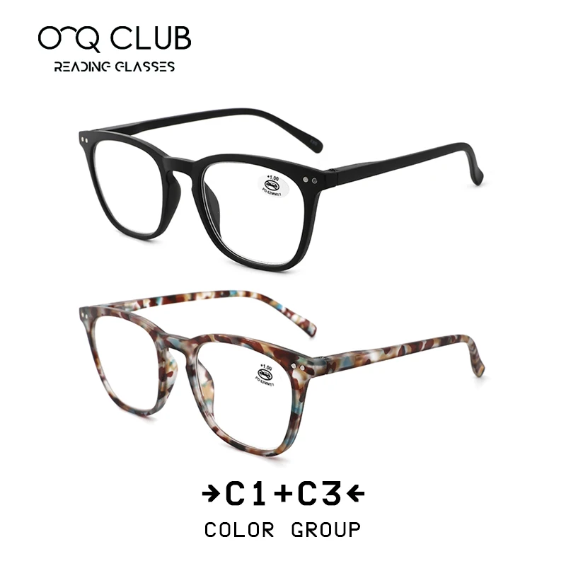 OQ Club стандартные подходящие весенние шарнирные очки для чтения для мужчин и женщин модные очки для чтения с принтом+ 1,0+ 1,5+ 2,0+ 2,5+ 3,0+ 3,5+ 4,0 - Цвет оправы: G13