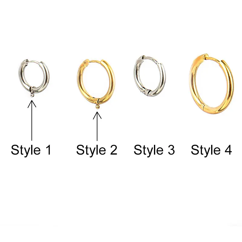 5 teile/los Hohe Qualität Edelstahl Gold Schleife Ohrringe Verschlüsse Einstellungen Basis Hoops DIY schmuck ohrring zubehör Erkenntnisse – Detail 1