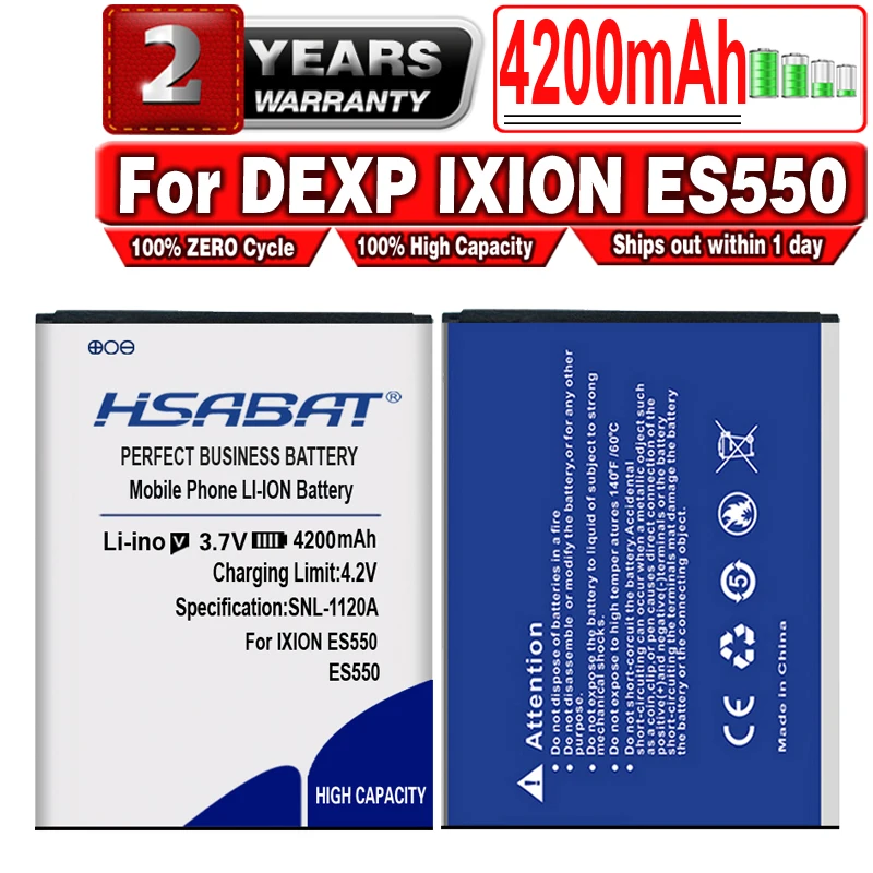 HSABAT новый аккумулятор 4200 мАч ES550 для DEXP IXION тонкой мощности C1 High|Аккумуляторы