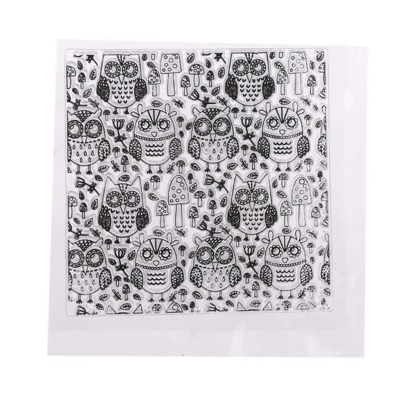 Owl Leaf Silicone Clear Seal Stamp DIY Scrapbooking Embossing Photo Album Decor 634E