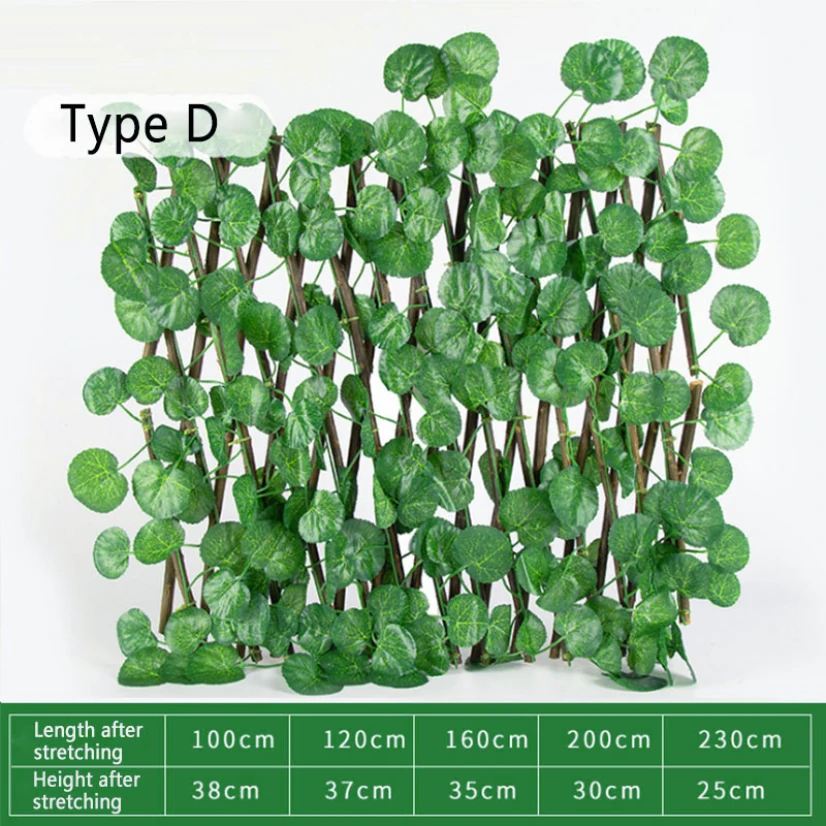 Privacy Fence Retractable Balcony Screen Natural Wood Artificial Plants Garden Border Outdoor Decoration Balcony Flexible
