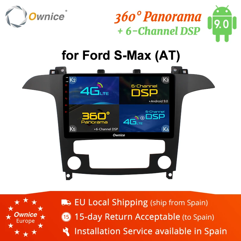 Ownice Android 9 0 Восьмиядерный 64G ROM автомобильный DVD GPS Navi Радио Стерео K3 K5 K6 для S-Max 2007 2008