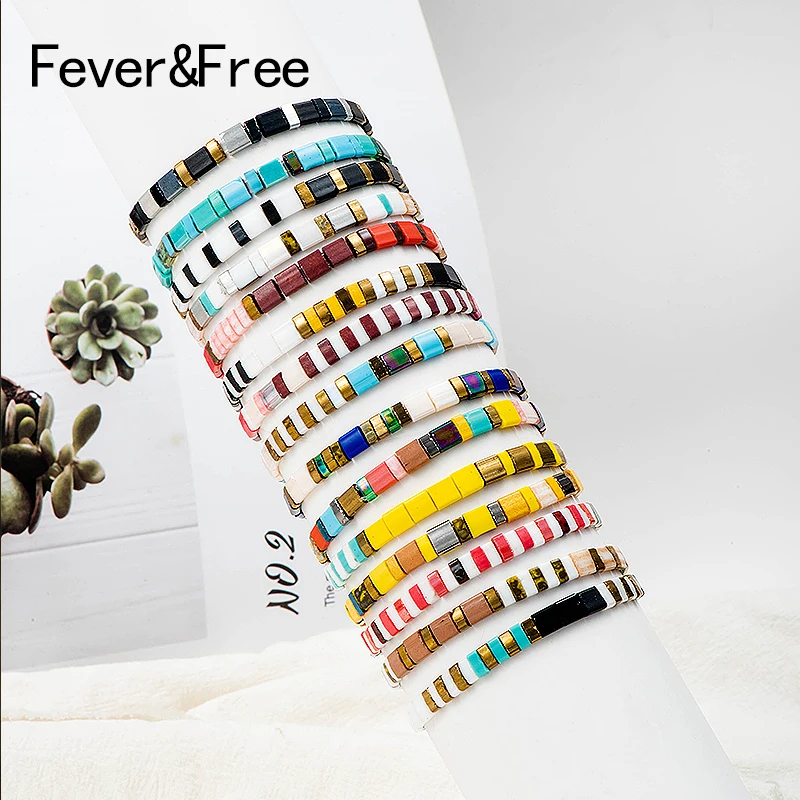 Fever &amp Free Новые плетеные браслеты с бусинами Miyuki для женщин Boho Летний Пляжный