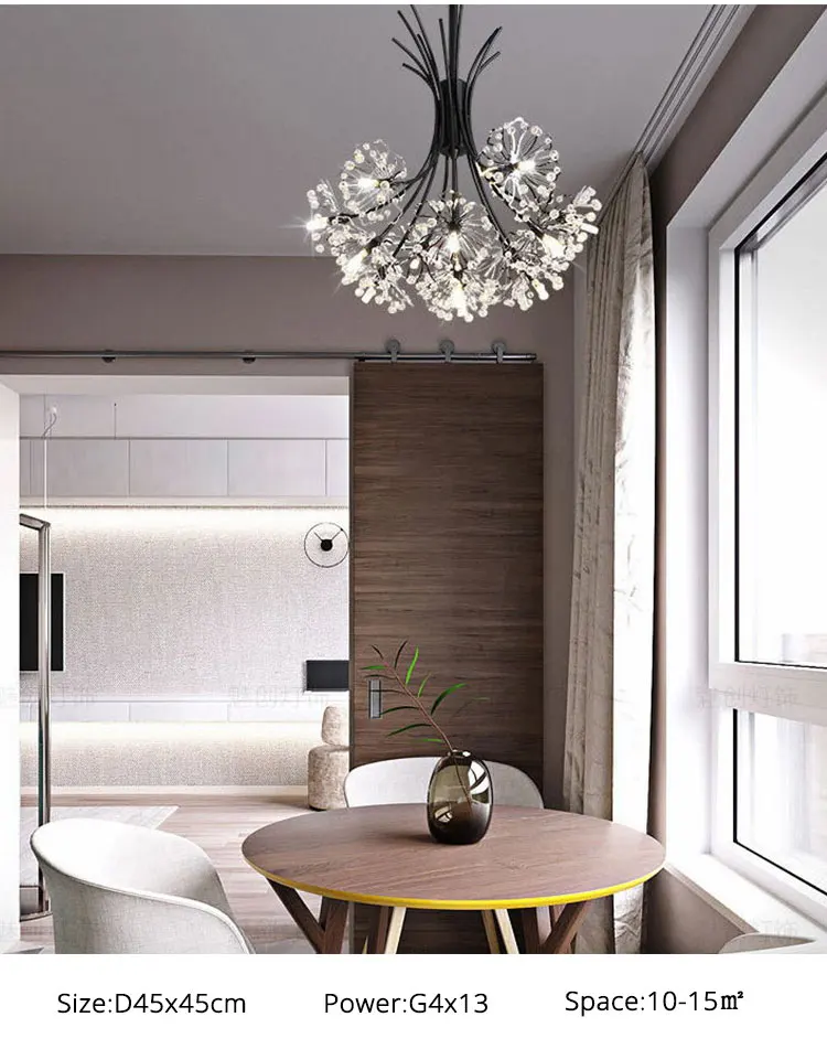 Modern Nordic Dandelion LED Chandelier Living Room Dining Room Bedroom Hall Hotel Lamp Interior Lighting pendant lights