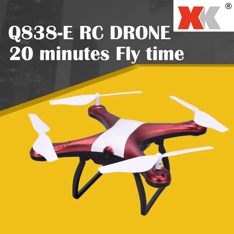 XK Q838-E 720P 2,4G пульт дистанционного управления Квадрокоптер четырехосный самолет WiFi в режиме реального времени Трансмиссия 360 градусов беспилотник игрушка - Цвет: Красный