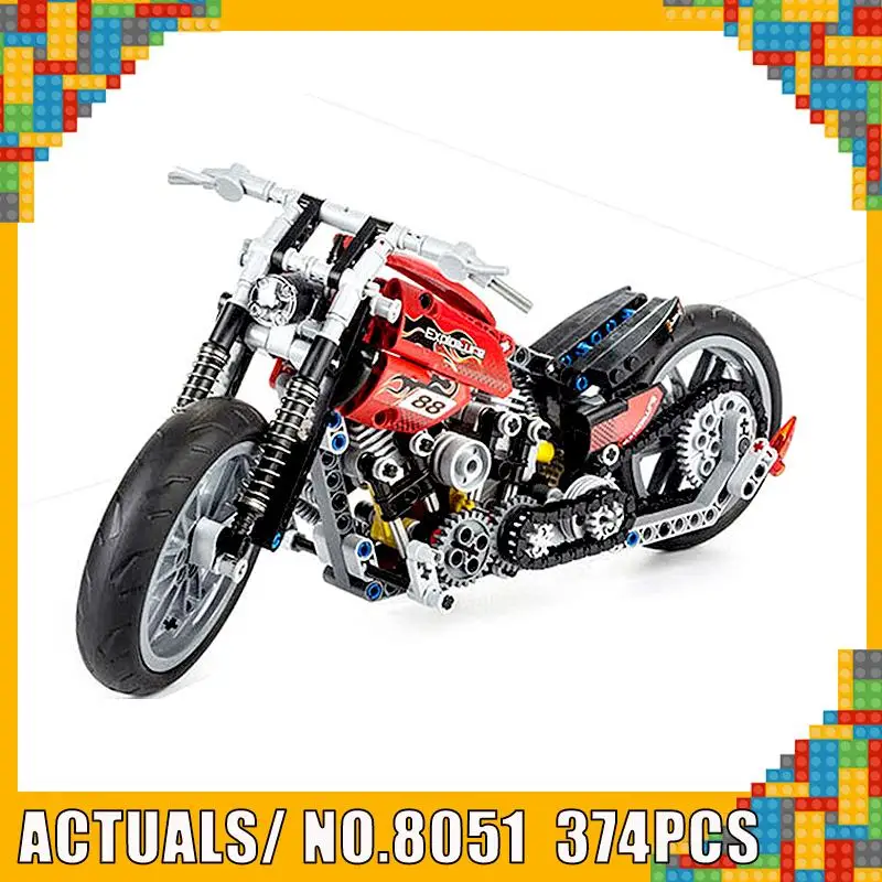 

Decool Blocks Harleys Motorcycle Compatible LGSET Ciyt Technic 8051 Motorbike Model Building Bricks Educational Toys Diy Gifts