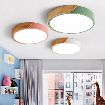 

18W LED Ceiling Light Modern Wooden LED Ceiling Light Surface Mounted Panel Home Kitchen Living Room Lamp Lighting Fixtures