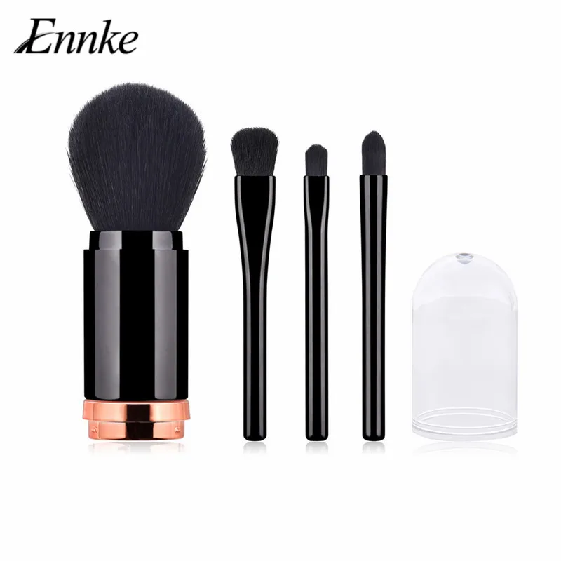 

ENNKE 4pcs Makeup Brushes Set Powder Eyeshadow Brush Plastic Soft Synthetic Hair Retractable Make Up Brush Cute Beauty Tools