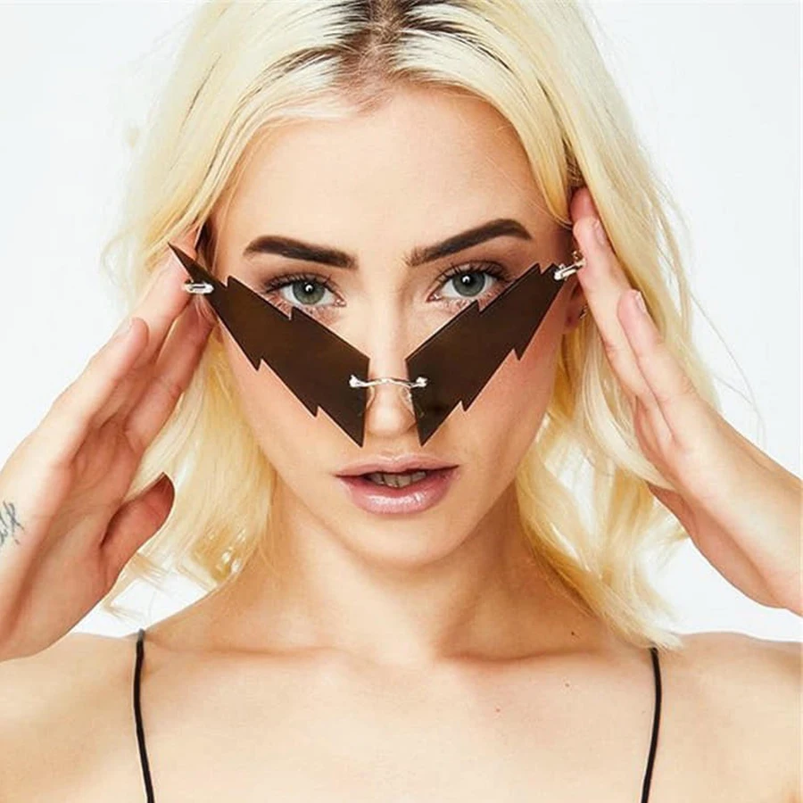 

2020 Cat Eye Sunglasses Women Men Lightning Unique Shape Sun Glasses Luxury Brand Eyewear Irregular Sun Glasses UV400 Okulary