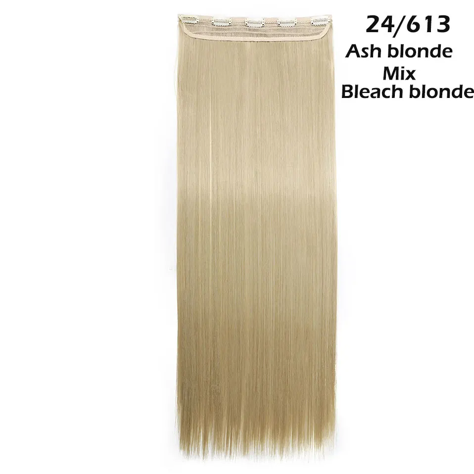 24-613 S-nolilite 42 цвета 2" 24" 2" 30" Длинные прямые 5 клипсов в одной части волос удлиняющие синтетические наращенные волосы шиньон для женщин - Цвет: 24-613