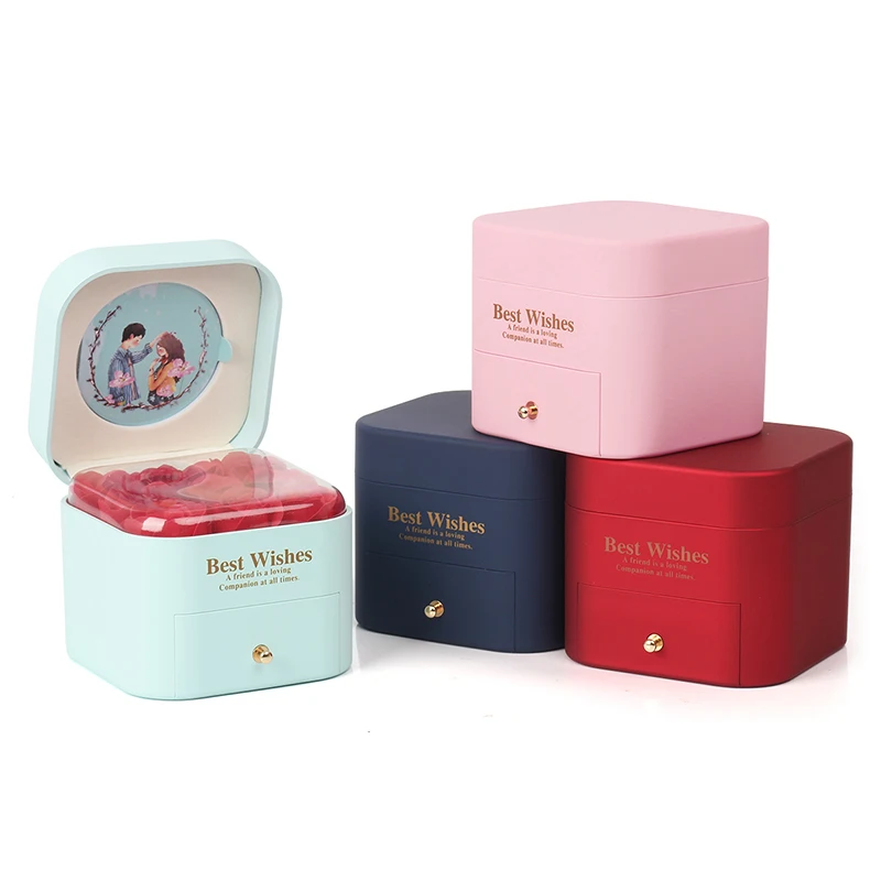 New Design Flower  Jewelery Display Storage Earrings Ring  Necklace Gift Box Jewelry Packing