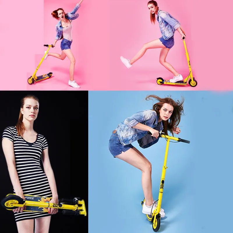 Daibot Portable Electric Scooter 2 Wheel Electric Scooters RemoteHand Brake AdultKids Yellow Folding Electric Kick Scooters  (32)