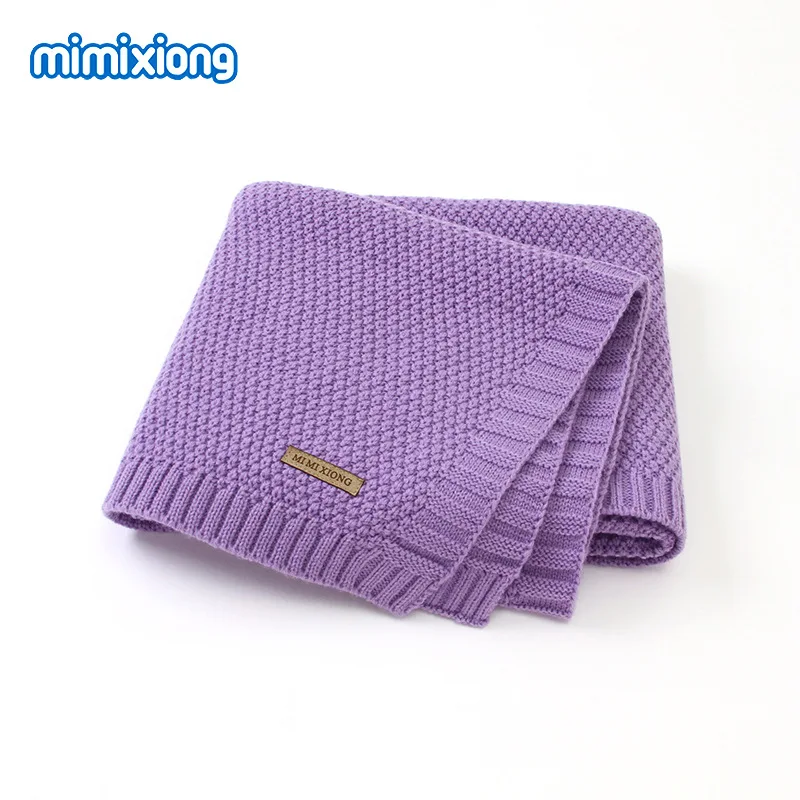 light purple Детское одеяло вязаное Пеленальное Одеяло для новорожденных s одеяло для коляски s супер мягкое одеяло для новорожденных постельные принадлежности для малышей одеяло ковер - Цвет: light purple