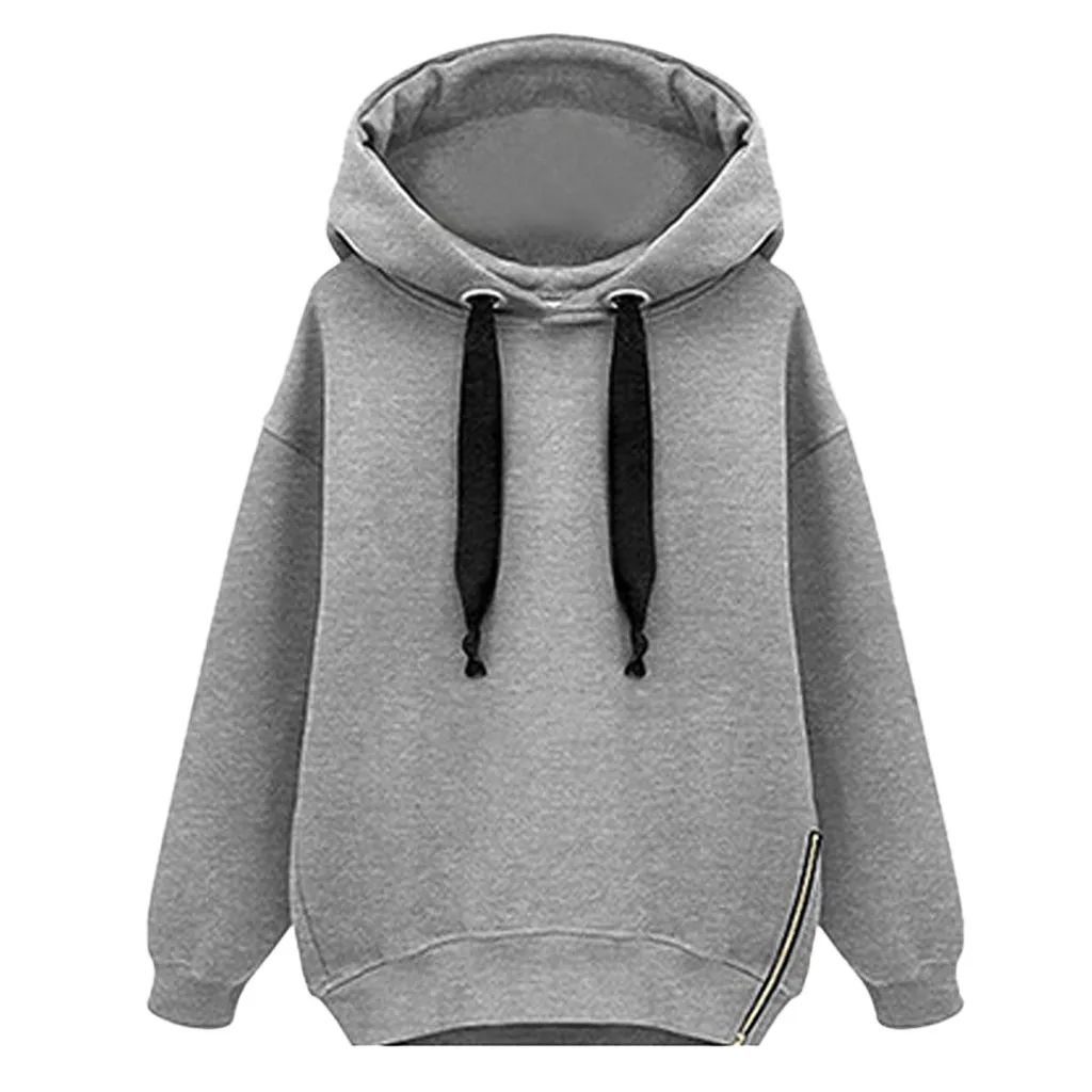 Hoodies Women Autumn 2019 Solid Long Sleeve Hooded Harajuku Streetwear Hoodie Hoodies And Sweatshirts Women Pullovers Clothes