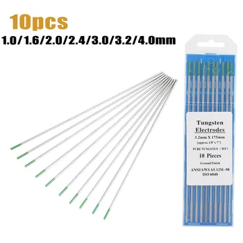 

10PCS Professional Tungsten TIG Welding Electrodes WP Green Tip 1.6/2.0/2.4/3.0/3.2/4.0*175mm Easy To Operate Easy Arc Ignition