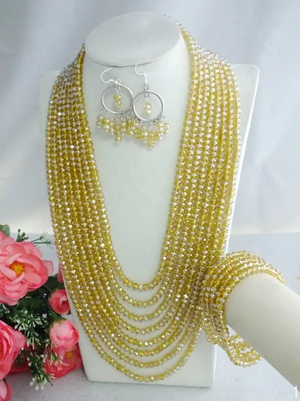 Очаровательная! 4 мм кристалл, белый жемчуг, ожерелье, самое классическое летнее романтическое пляжное ожерелье 18" - Окраска металла: Necklace set