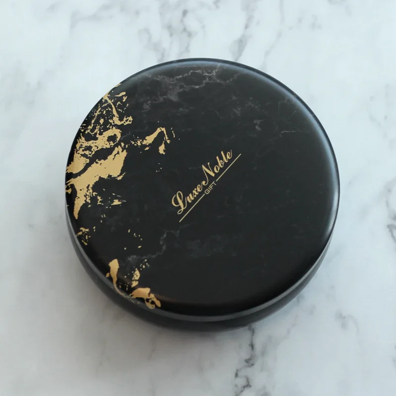 Black 1 шт. красивые Круглые Железные подарочные коробки, коробки для конфет на свадьбу, день рождения, подарочные коробки для вечеринок, коробки для цветов, коробочки для крекеров 10,7*4 см - Цвет: Black