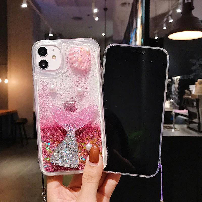 xiaomi leather case case Mermaid Starfish Quicksand Glitter Water Case for Xiaomi Redmi Note 8T 8 7 6 5 9 Pro 9S 9A 9C 8A 7A 6A 5A 4X 4A 5 Plus S2 Cover xiaomi leather case case