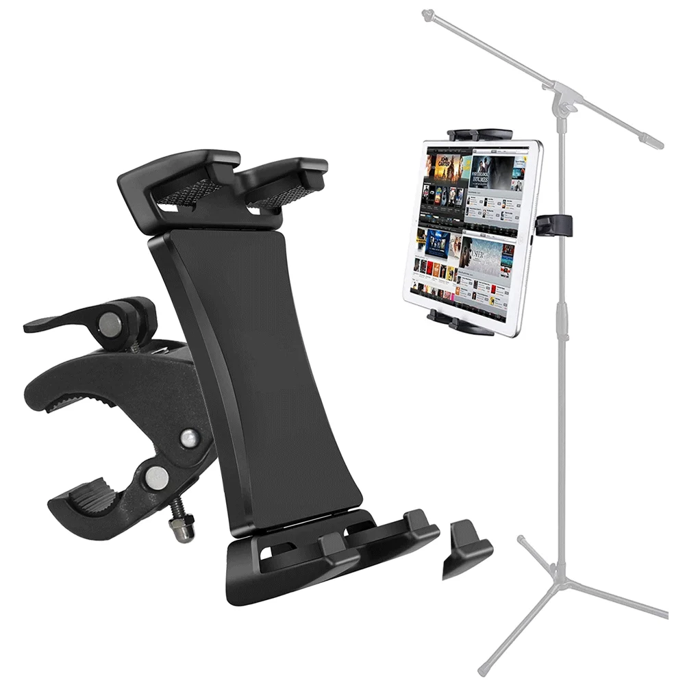 Mount Bracket Gym Treadmill Bike Handlebar Clip Stand Sports Adjustable Tablet Holder Universal 4-13 inch for iPad 9.7 10.5 2018 — view 2