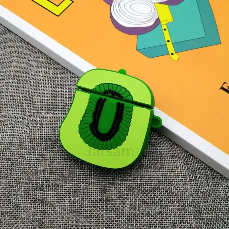 Kiwifruit Чехол для Airpods, силиконовый чехол с рисунком для Apple Air pods, милый чехол для наушников, 3D чехол для наушников, аксессуары для наушников - Цвет: Kiwifruit