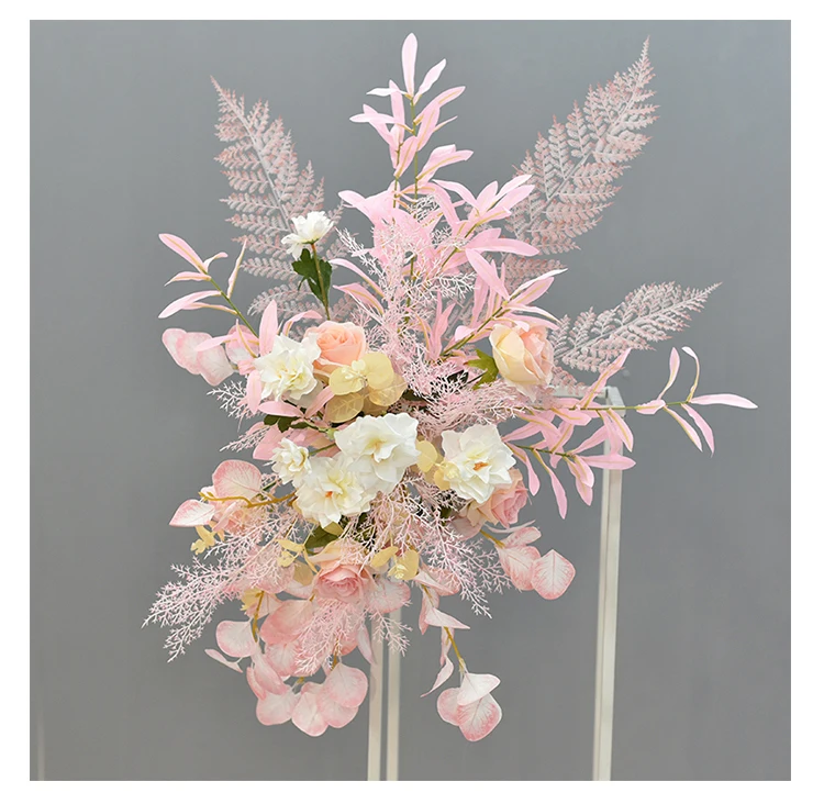 JAROWN Wedding Artificial Rose Flower Row Small Corner Flowers Silk Fake Flowers DIY Party Decoration Home Garland Decor Flores (29)