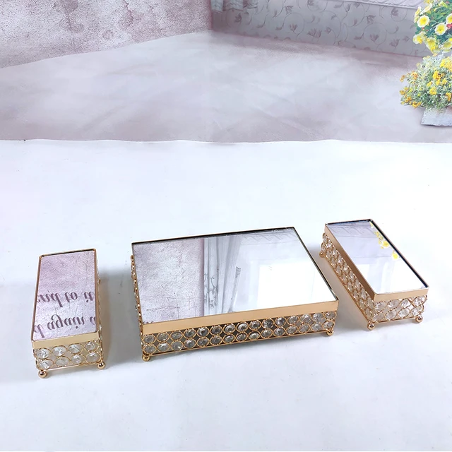 3 Db Arany Ezüst Galvanizáló Torta Állvány Tükör Fém Cupcake Kijelző Esküvői Születésnapi Party Desszert Tányér - Image 5