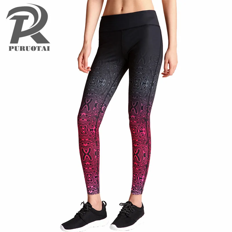 Штаны для йоги женские леггинсы с высокой талией спортивные колготки бега