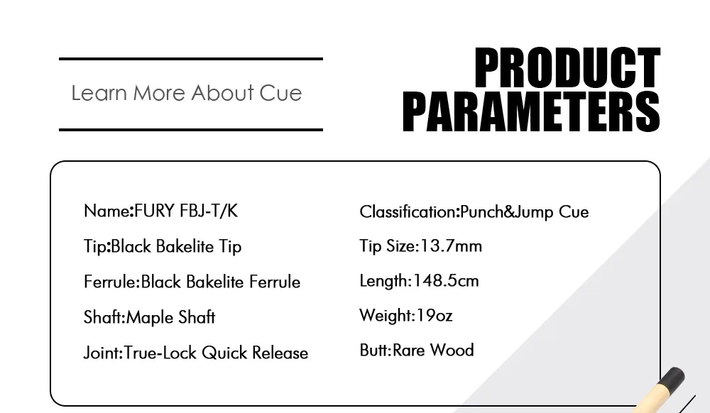 FURY FBJ T/K бильярдный удар и прыжок кий Профессиональный кленовый вал высокое качество биллард брейк и прыжок кий с отличными подарками