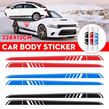 

Pair Car Stripes Waist Side Skirt Vinyl Decal Stickers Auto Body Decoration For Mercedes/Benz AMG A C Class W177 W205 W203 W204