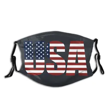 

USA American Flag Non-Disposable Face Mask with filter Anti Bacterial Dust Mask Protection Cover Respirator Mouth Muffle