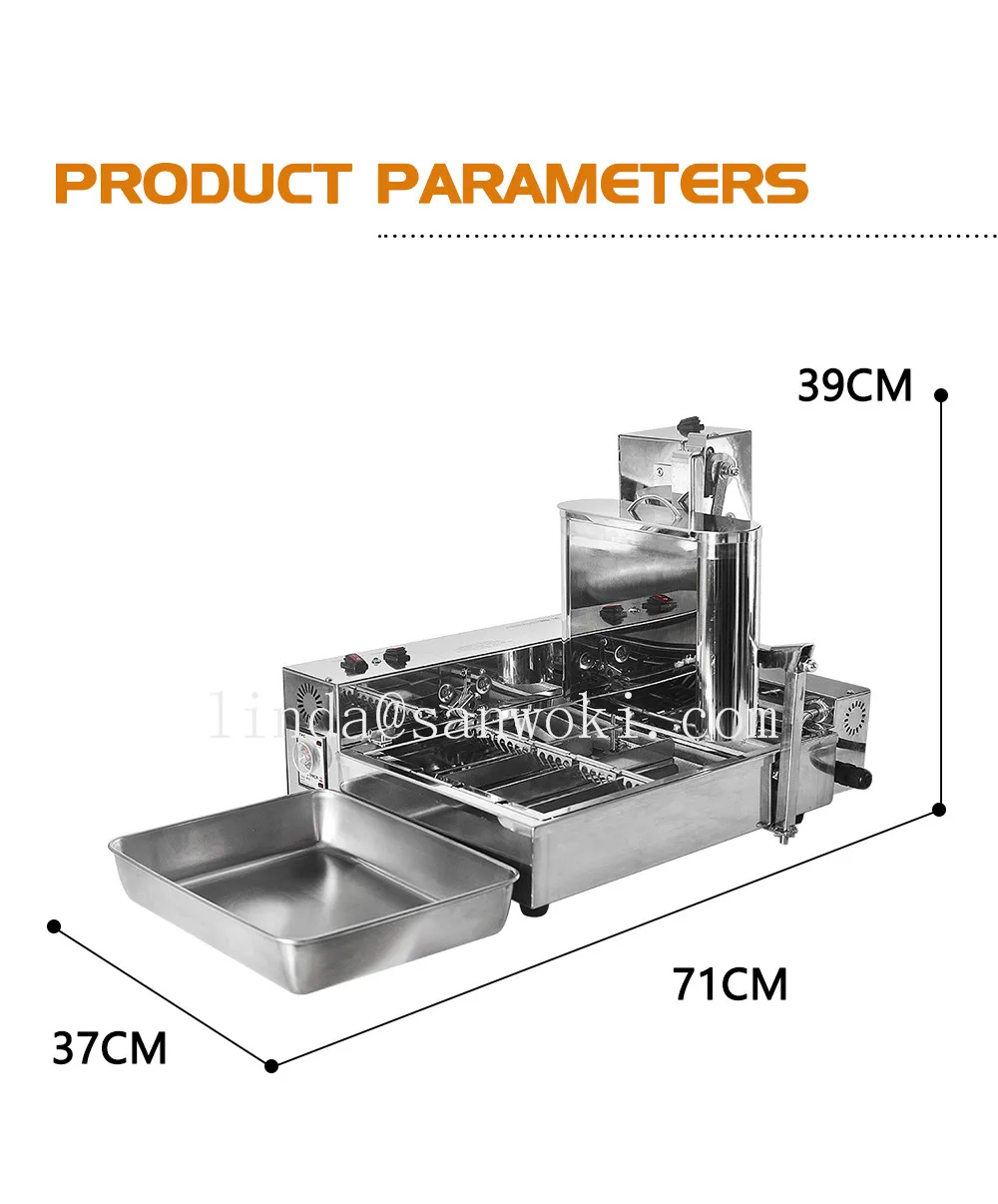 Коммерческая электрическая машина для Жарки пончиков, 4 ряда, автоматическая машина для изготовления пончиков, машина для Жарки пончиков
