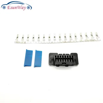

50pcs/Lot!Free Shipping! OBD OBDII OBD2 OBD 2 16Pin Femal Connector OBD Female Wire Sockets Connector Cable J1962f Plug