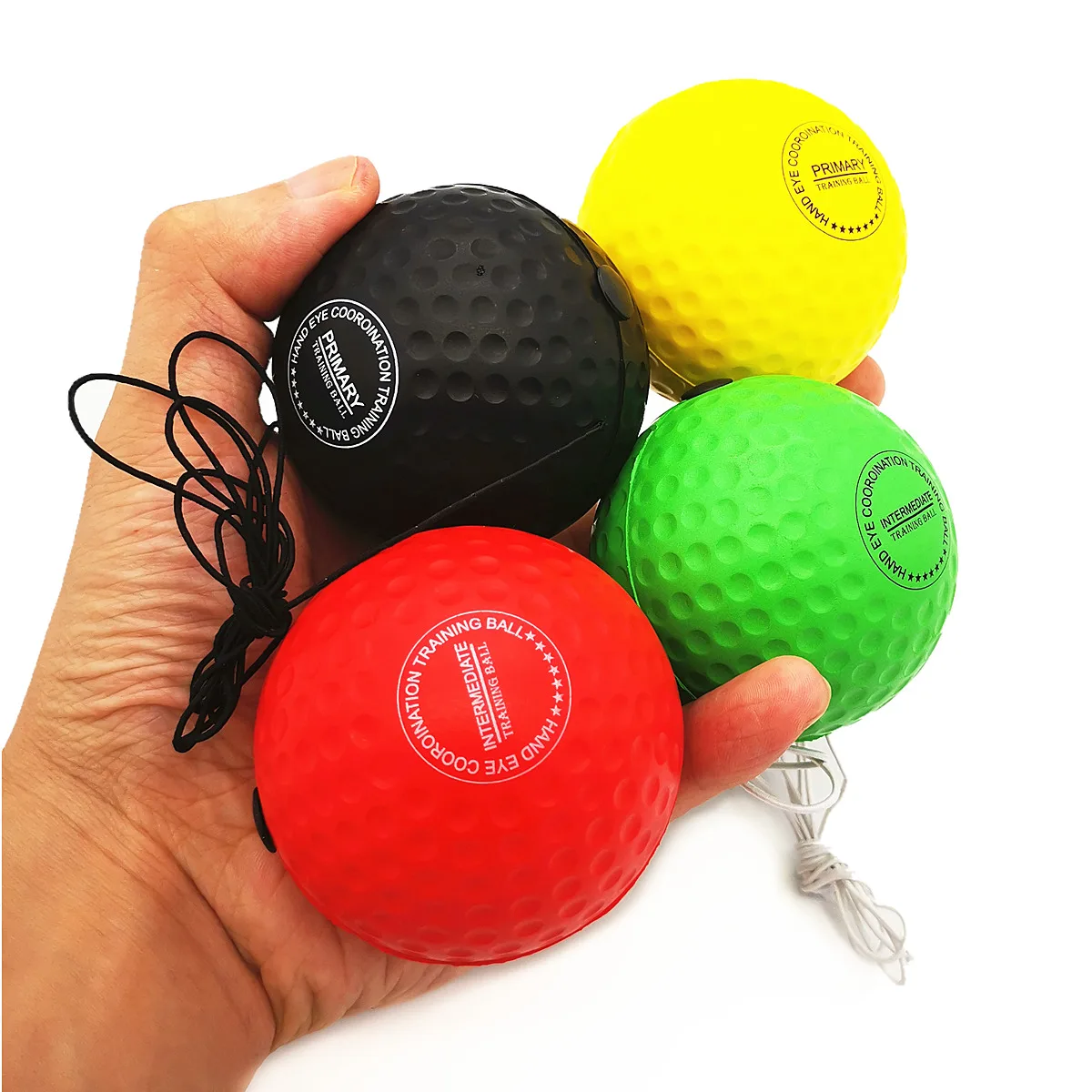 Boxing Reflex Ball Set 4 2 Difficulty Level with Silicone Headband for MMA Punching Speed Fight Skill Ball Reaction Agility head mounted speed ball boxing speed ball boxing reaction ball
