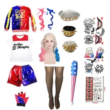 2021 Suicide Harley Kids Girls Cosplay Costumes Squad Quinn Monster Jacket Pants T-Shirt Sets Halloween Christmas Party Clothes